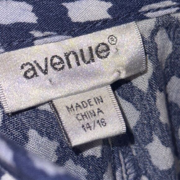 AVENUE  Blue and White Patterned Dress - Picture 6 of 6